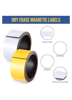 rocooart Magnetic Tape Roll Blank Magnetic Strips with Adhesive Backing Dry Erase Magnetic Labels Writable Magnetic Sheet Labels Stickers for DIY Crafts (Pen Color is Random)  - Image 3