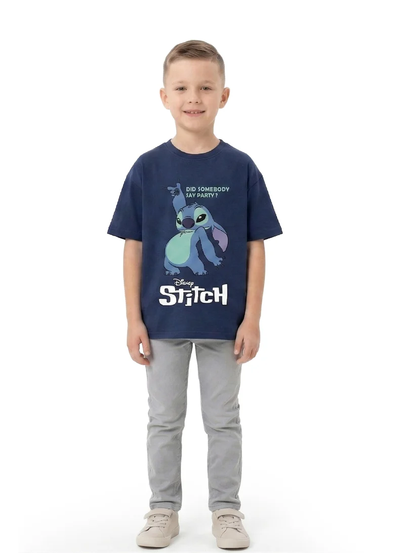 ديزني Toddler Boys Disney Stitch Oversized Drop Shoulder T-Shirt