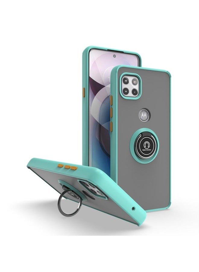 HuHa For Motorola One 5G Ace Q Shadow 1 Series TPU + PC Phone Case with Ring(Sky Blue) - Image 1