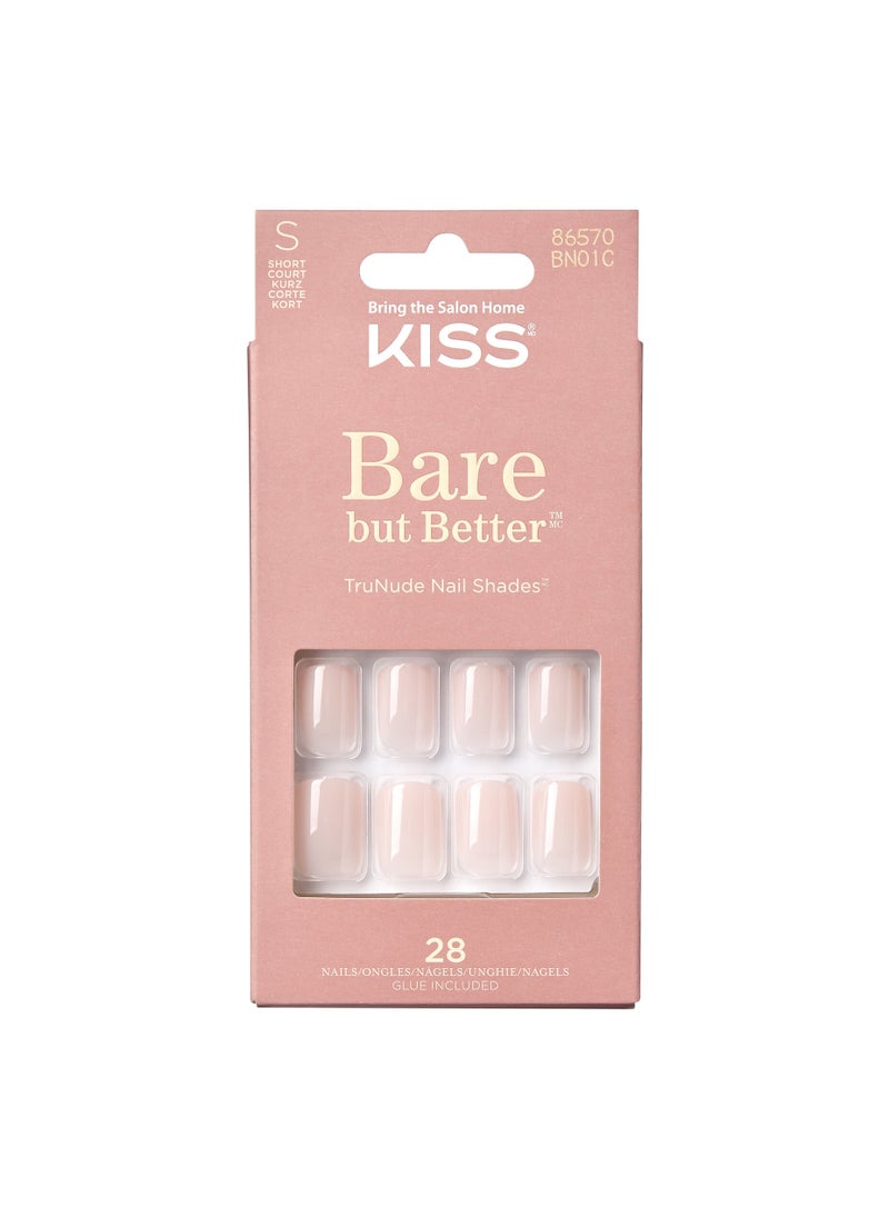 KISS - Bare But Better Nails Short Square BN01C - Image 1
