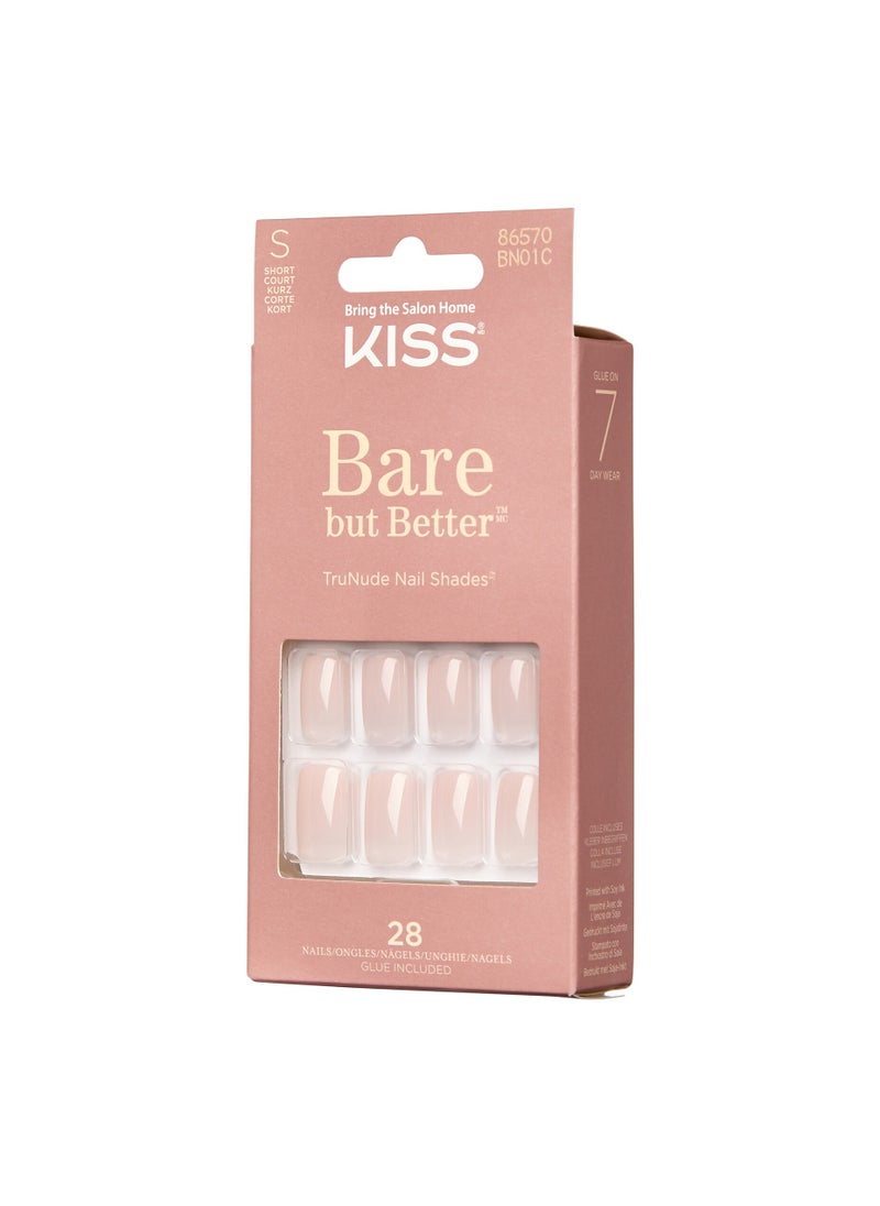 KISS - Bare But Better Nails Short Square BN01C - Image 1