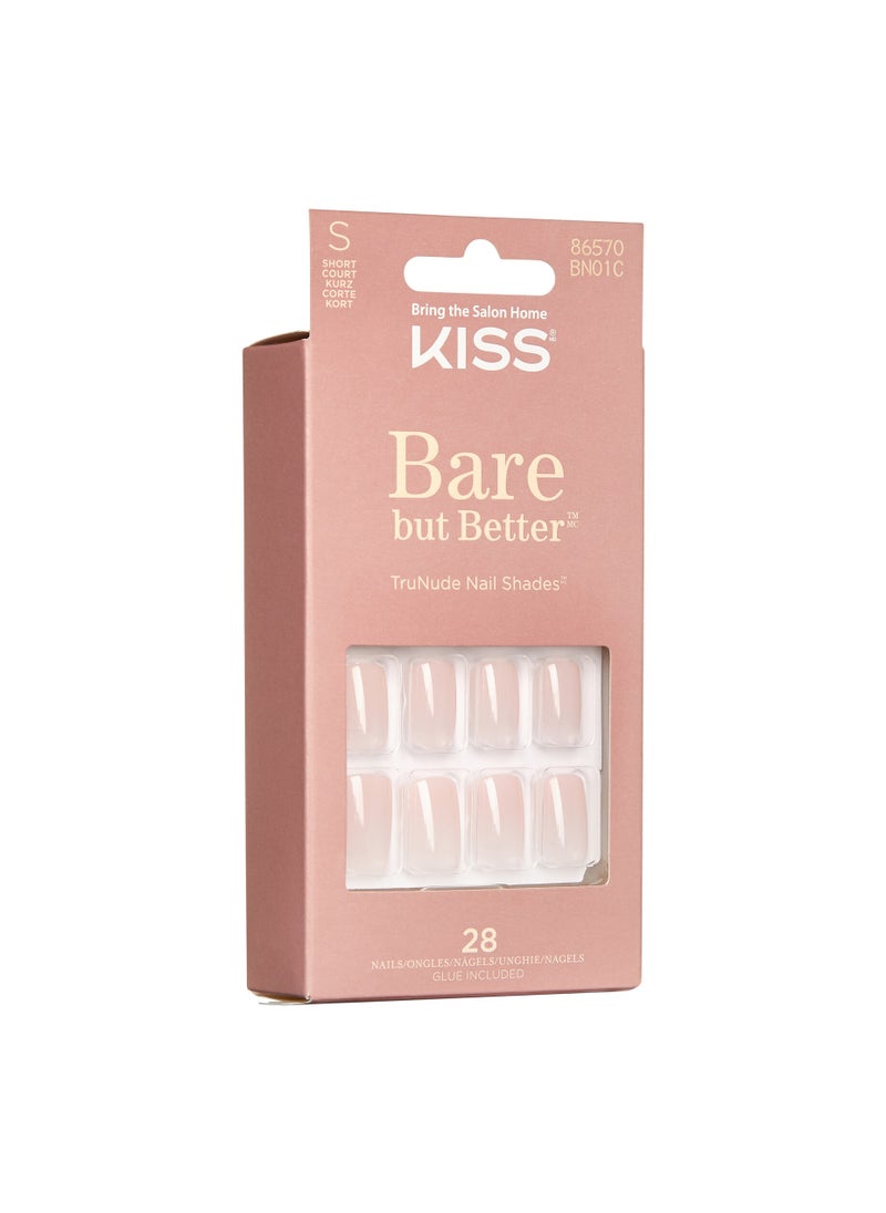 KISS - Bare But Better Nails Short Square BN01C - Image 1