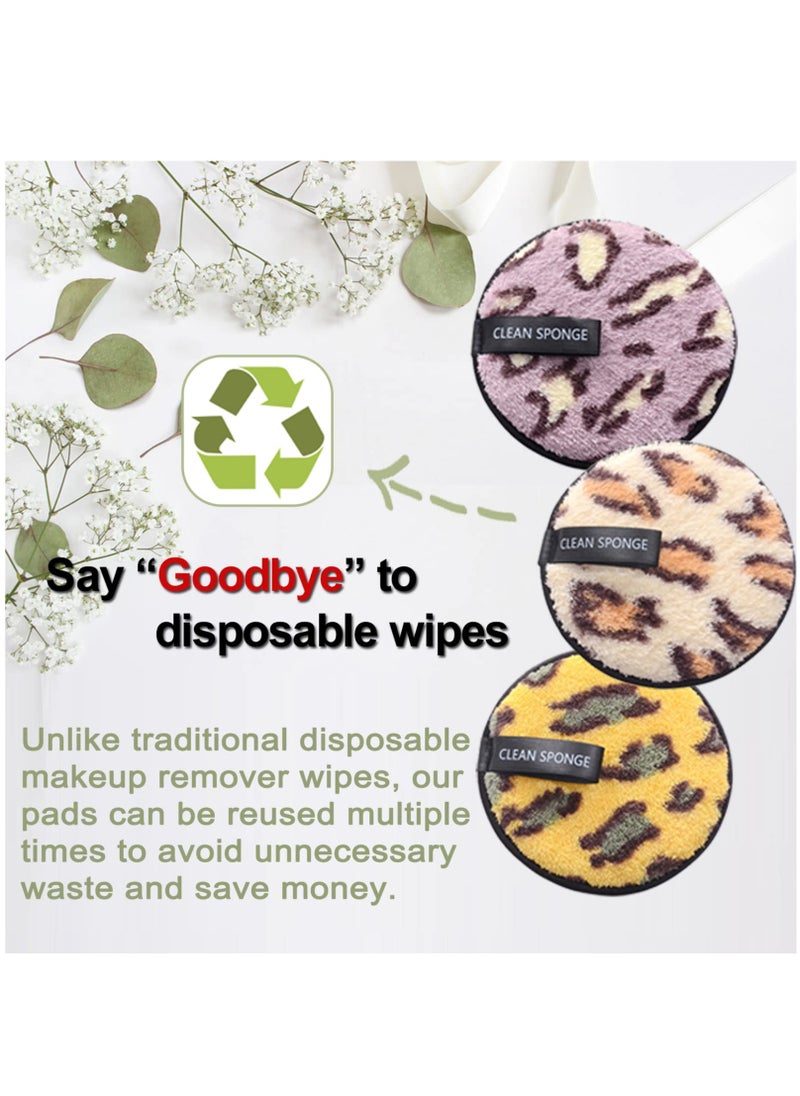 SYOSI - Reusable Makeup Remover Pads - Leopard DesignCleansing Facial Heavy Makeup & Masks Makeup Pads, Suitable for All Skin Types Face Cleansing Pads - Image 1