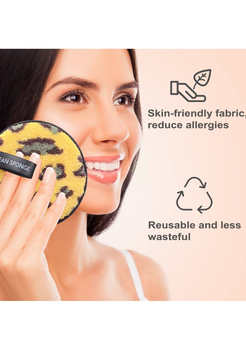 SYOSI - Reusable Makeup Remover Pads - Leopard DesignCleansing Facial Heavy Makeup & Masks Makeup Pads, Suitable for All Skin Types Face Cleansing Pads - Image 1