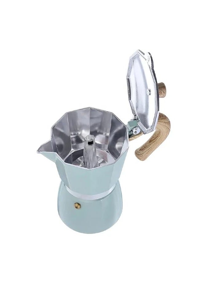 Liying Stovetop Espresso Maker Moka Pot (6cup), Leak-Proof, Perfect for Authentic Cuban & Italian Style Espresso (BLUE)  - Image 2