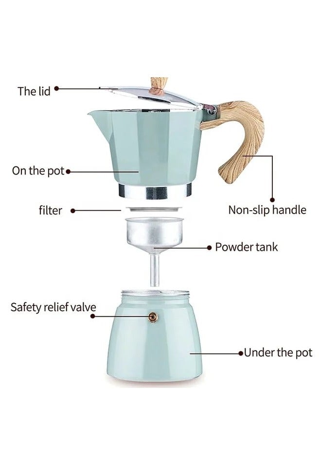 Liying Stovetop Espresso Maker Moka Pot (6cup), Leak-Proof, Perfect for Authentic Cuban & Italian Style Espresso (BLUE)  - Image 3