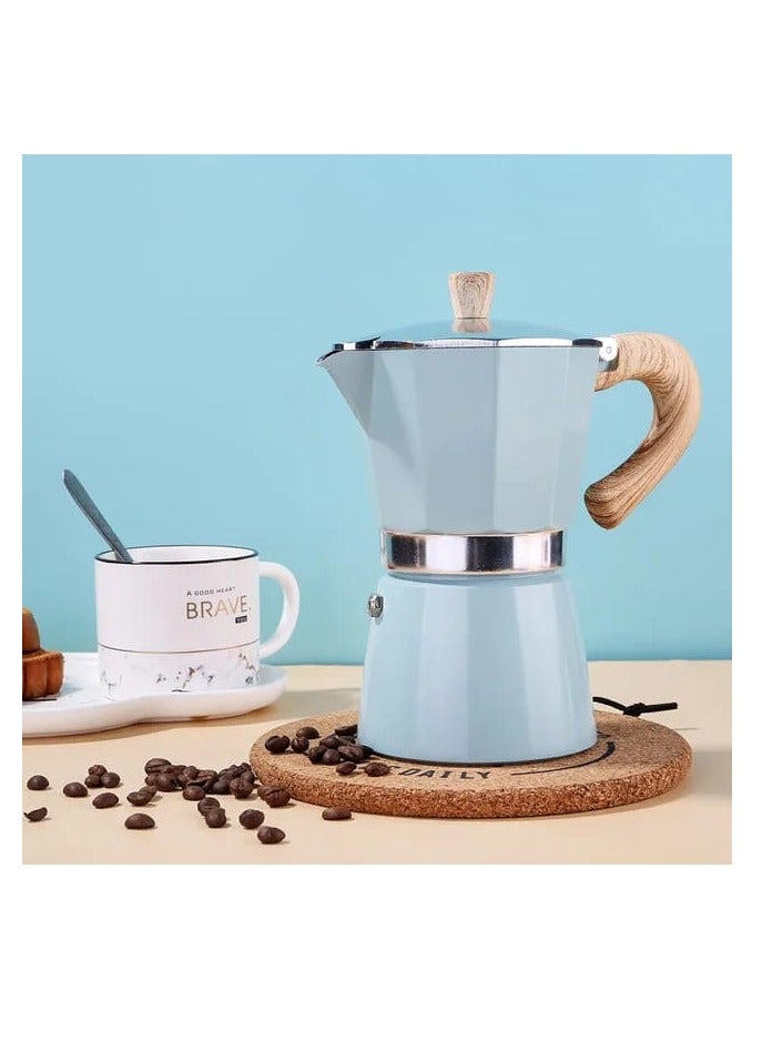 Liying Stovetop Espresso Maker Moka Pot (6cup), Leak-Proof, Perfect for Authentic Cuban & Italian Style Espresso (BLUE)  - Image 5