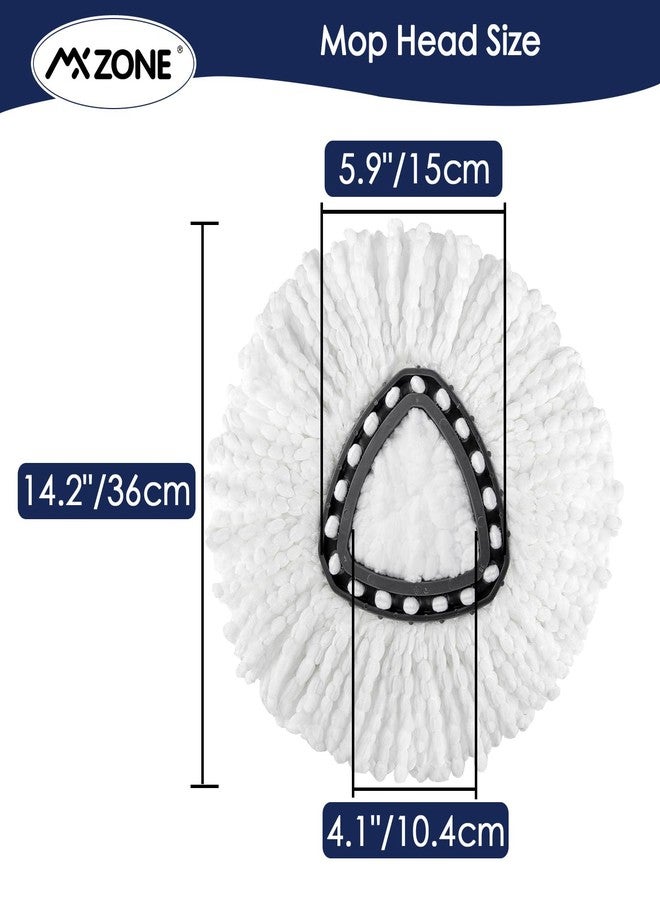 MXZONE Mop Replacement Heads Microfiber O Ceda Spin Mop Refill Compatible with Spinning Mop, Easywring Mop Replace Head, White, 3 Packs - Image 3