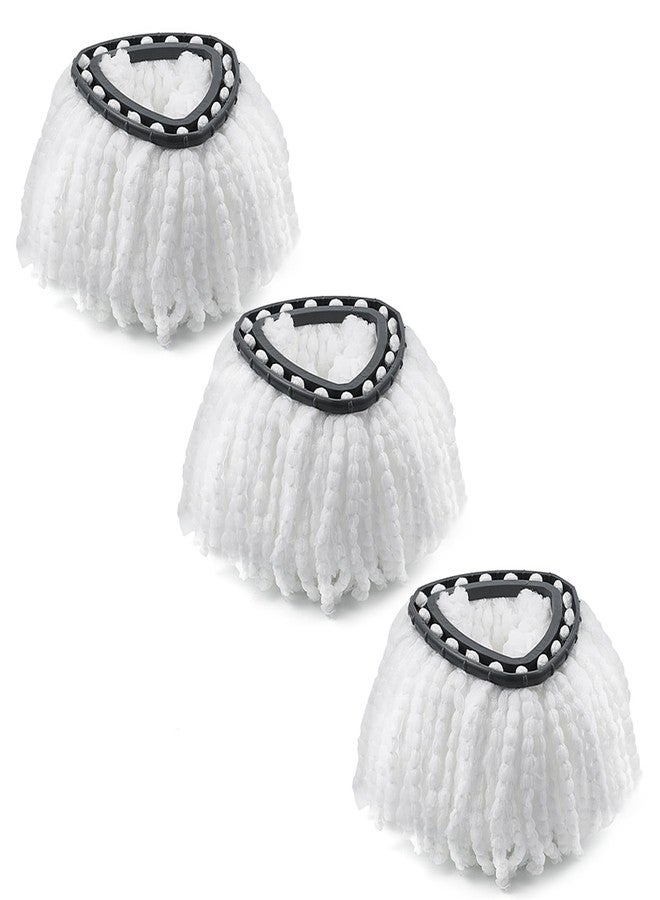 MXZONE Mop Replacement Heads Microfiber O Ceda Spin Mop Refill Compatible with Spinning Mop, Easywring Mop Replace Head, White, 3 Packs - Image 1