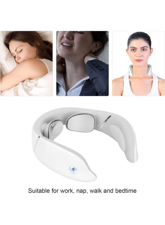 silvercnc Electric Pulse Neck Massager Cordless, 6 Modes 16 Strength Gears Voice Prompt Intelligent Neck Relax Massage Machine for Home,Outdoor,Office,Car(White)  - Image 5