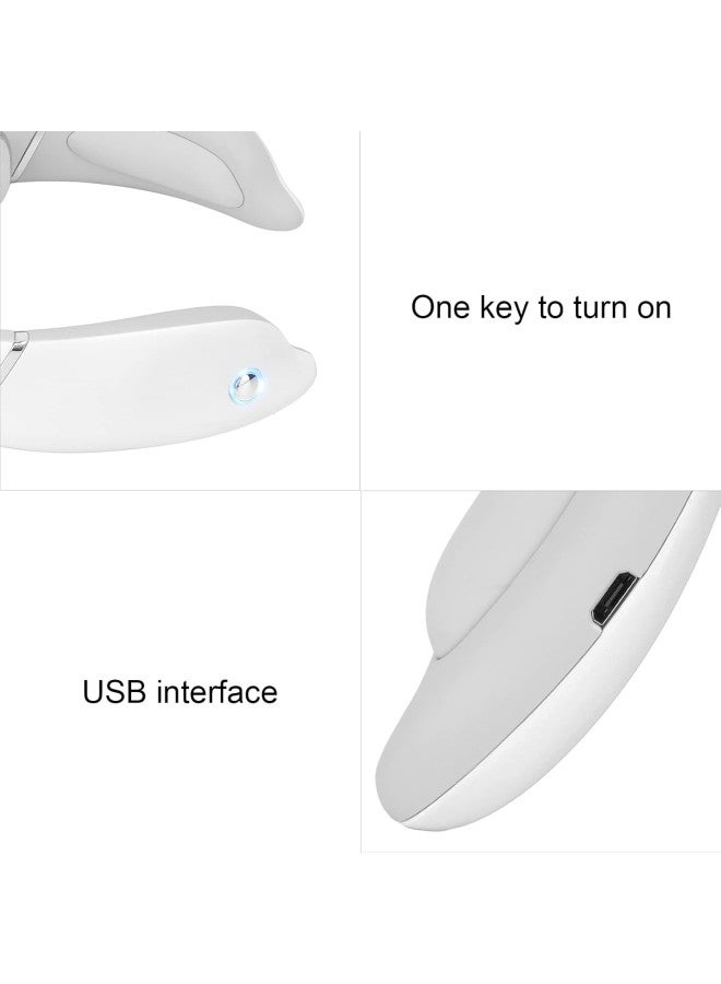 silvercnc Electric Pulse Neck Massager Cordless, 6 Modes 16 Strength Gears Voice Prompt Intelligent Neck Relax Massage Machine for Home,Outdoor,Office,Car(White)  - Image 4
