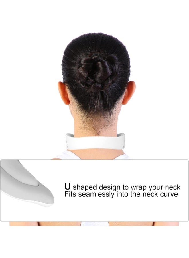 silvercnc Electric Pulse Neck Massager Cordless, 6 Modes 16 Strength Gears Voice Prompt Intelligent Neck Relax Massage Machine for Home,Outdoor,Office,Car(White)  - Image 2