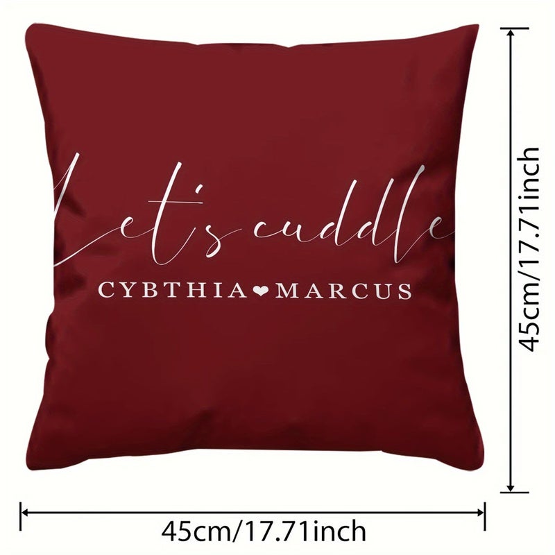 Custom Name Letter Print Pillow Black 17x17 Inch Personalized Valentine Gift - Image 3