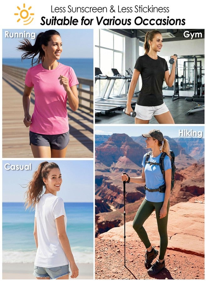 Boladeci Short Sleeve Shirts for Women UPF 50+ Sun Protection Clothing SPF Swimwear Moisture Wicking Summer UV Hiking Swim Shirts Rash Guard S White - Image 5