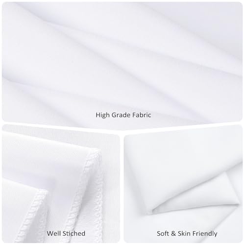 CKIKU 8 Packs White Table Cloth Rectangle 60x102 Inch for 6 Foot Rectangle Tables, Wrinkle Resistant Polyester Fabric Tablecloth Washable Rectangular Table Covers for Dining Wedding Party Buffet - Image 5