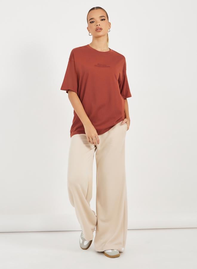 Styli Oversized Embroidered Slogan T-Shirt - Image 2