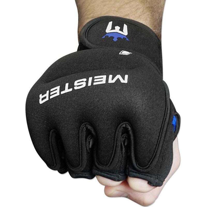 Meister Elite 1lb Neoprene Weighted Gloves for Cardio & Heavy Hands (Pair) - 1lb x 2 - Black/Blue - Image 4