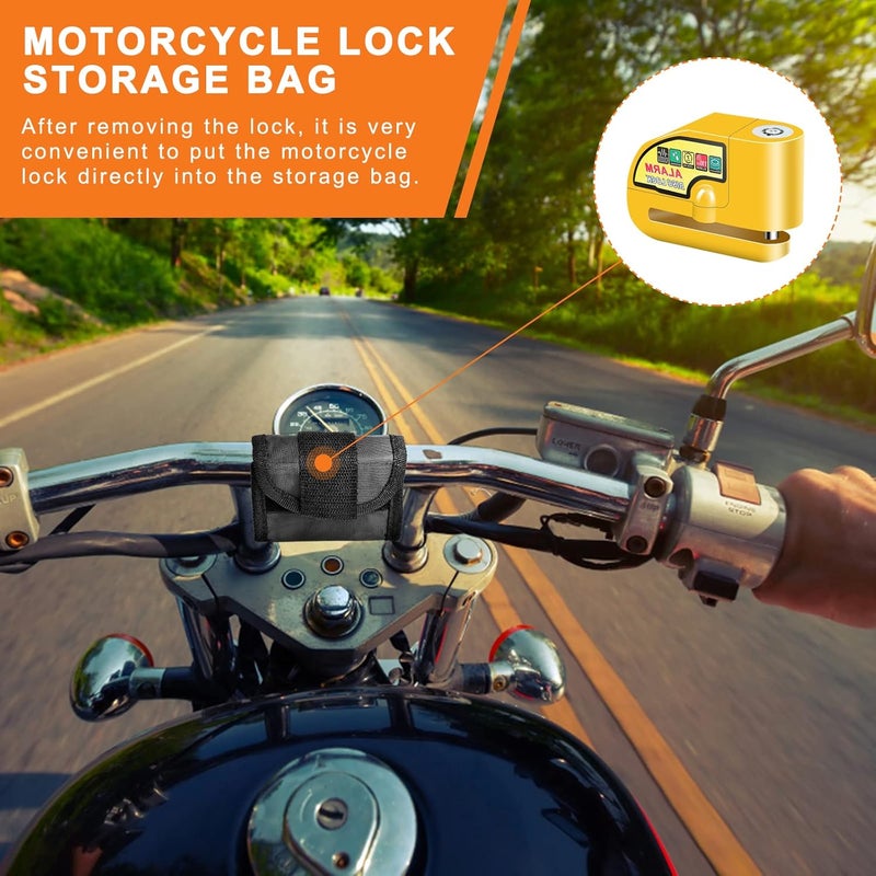 Mathtoxyz Motorcycle Alarm Disc Brake Lock, Motorcycle Locks Anti Theft Security Wheel Disc Lock Waterproof 110dB Alarm Sound with 5ft Reminder Cable Keys and Carry Pouch for Motorbike Bike Scooter - Image 5