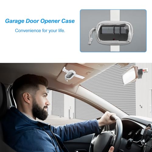 Homakover Garage Door Opener Holder for Visor, Carrying Case for Universal Garage/Gate Door Opener Remote, Adjustable Visor Bag Gate Clicker Holder for Cars, Compatible with Liftmaster Sears Chamberlain (Gray) - Image 3