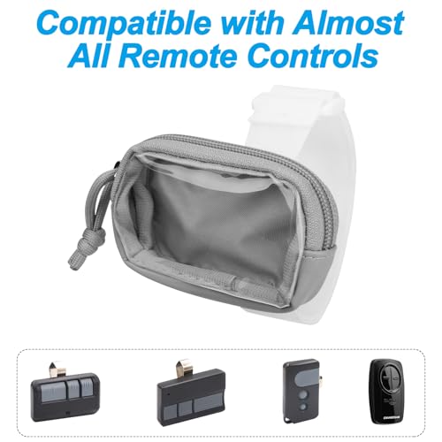 Homakover Garage Door Opener Holder for Visor, Carrying Case for Universal Garage/Gate Door Opener Remote, Adjustable Visor Bag Gate Clicker Holder for Cars, Compatible with Liftmaster Sears Chamberlain (Gray) - Image 5