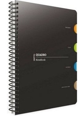 Gıpta - Quadro A4 Lined Notebook with 4 Separators and Spiral Plastic Cover 150 Sheets - Image 1