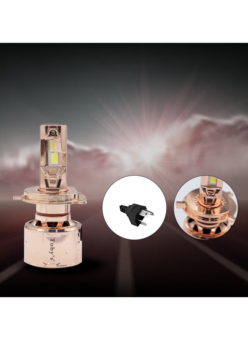 Toby's - Toby's LX150 H4 2 Pieces Car LED Headlight Original 150W/piece & 300 W PairPower 15000/piece Lumens With Color Temperature 6500K - Image 1