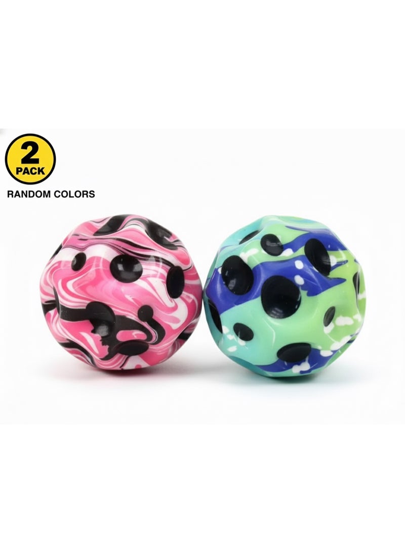 ( 2 PACK ) Astro Jump Balls – Super High Bounce Space & Moon Balls for Kids, Colorful Bouncy Jumping Balls - Image 1