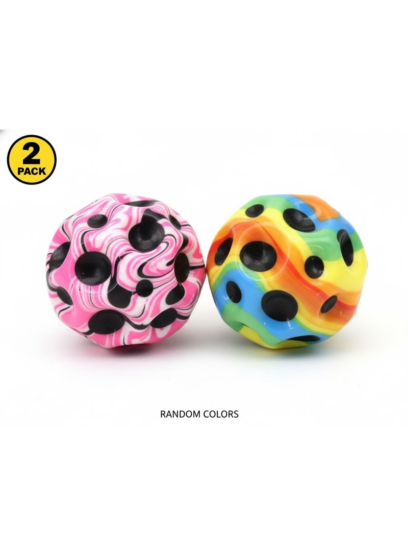 ( 2 PACK ) Astro Jump Balls – Super High Bounce Space & Moon Balls for Kids, Colorful Bouncy Jumping Balls - Image 2