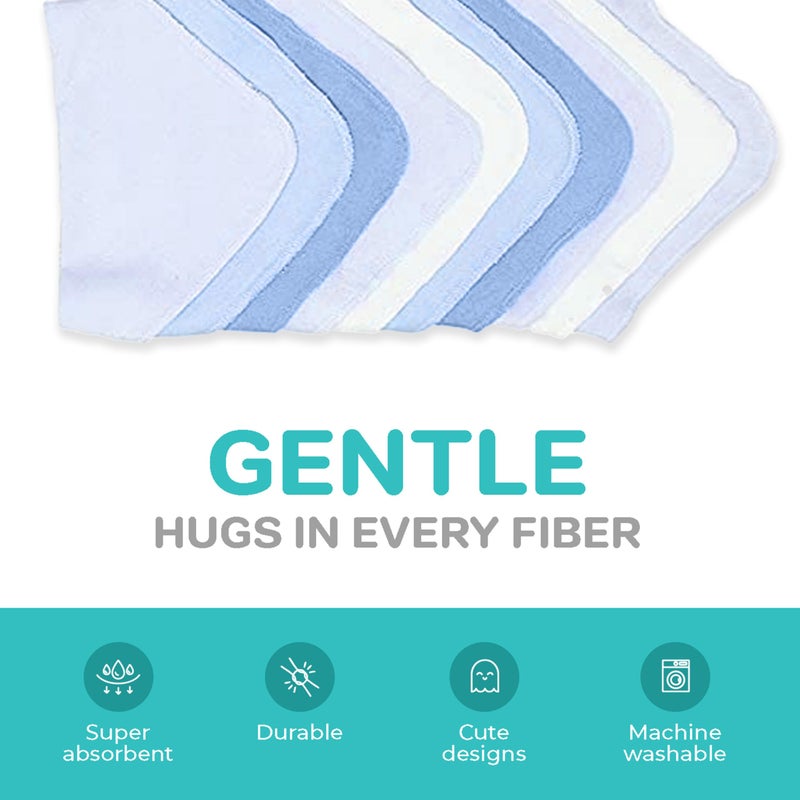 Spasilk Washcloth Wipes Set for Newborn Boys and Girls, Soft Terry Washcloth Set, Pack of 10, Blue - Image 4