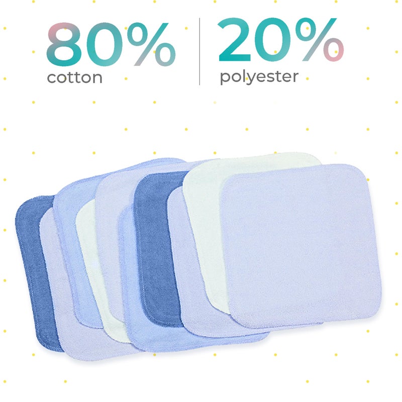 Spasilk Washcloth Wipes Set for Newborn Boys and Girls, Soft Terry Washcloth Set, Pack of 10, Blue - Image 3