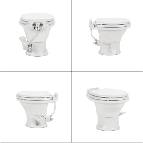 Dometic 321 Series Low Profile Gravity RV Toilet with Elongated Ceramic Bowl, White - Image 4