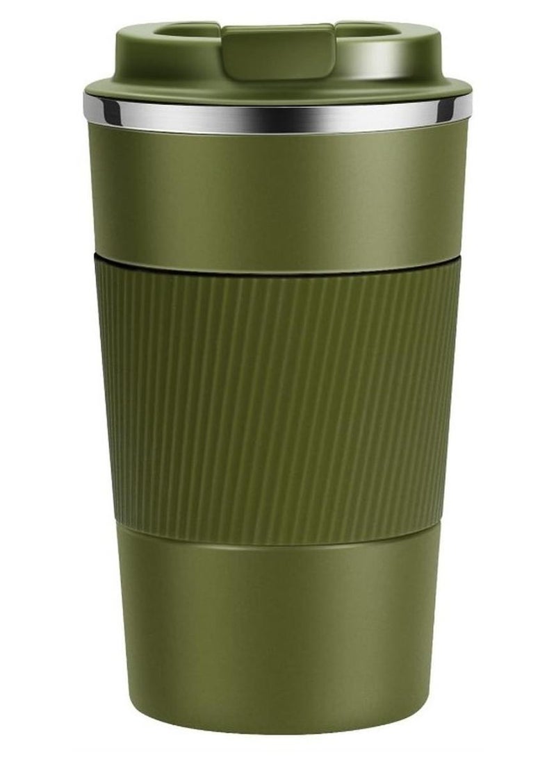 مج وترمس حراري أصلي بسعة  510 ملي ، زجاجة حرارية ، ترمس شاي وقهوة يحافظ على الحرارة معزول بتفريغ الهواء من الستانلس ستيل 304، مناسب للسفر والمشروبات الساخنة والباردة، ومثالي للأطفال والرضع. يتميز بتصميم مقاوم للتسرب ويعتبر هدية رائعة للاستخدام في الهواء الطلق، المكتب، المنزل، والرياضة مج قهوة و نسكافيه وكابتشينو وشاي - مج مناسب لمسند السيارة - مج كوفي- عازل بجدار مزدوج من الستانلس ستيل  وغطاء قابل للطي للحفاظ على المشروبات باردة وساخنة - كوب حراري معزول بتفريغ الهواء من الستانلس ستيل بجدار مزدوج للشاي والقهوة والسفر مع غطاء قلاب  للمشروبات الساخنة والباردة لمدة 6 ساعات - فلاسك حراري مع ماسك من السيليكون عازل للحرارة للحماية من حروق اليد - Image 1