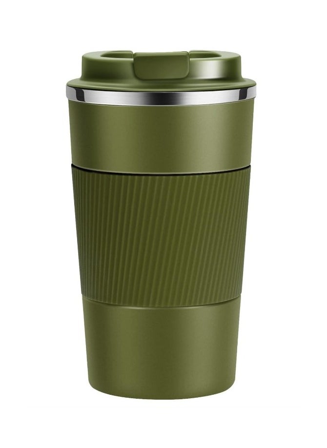 Generic - Original 510 ml Thermos Mug, Thermal Bottle, Vacuum Insulated Tea Coffee Thermos 304 Stainless Steel Travel Mug for Hot and Cold Drinks, Perfect for Kids and Babies. Leakproof Design, Great Gift for Outdoor, Office, Home, Sports Coffee Mug Nescafe Cappuccino Tea - Car Seat Mug - Coffee Mug - Double Wall Stainless Steel Insulated with Flip Lid to Keep Drinks Hot and Cold - Stainless Steel Vacuum Insulated Double Wall Thermal Cup for Tea Coffee Travel with Flip Lid for Hot and Cold Drinks for 6 Hours - Thermal Flask with Silicone Heat Insulation to Protect Hands from Burns - Image 1