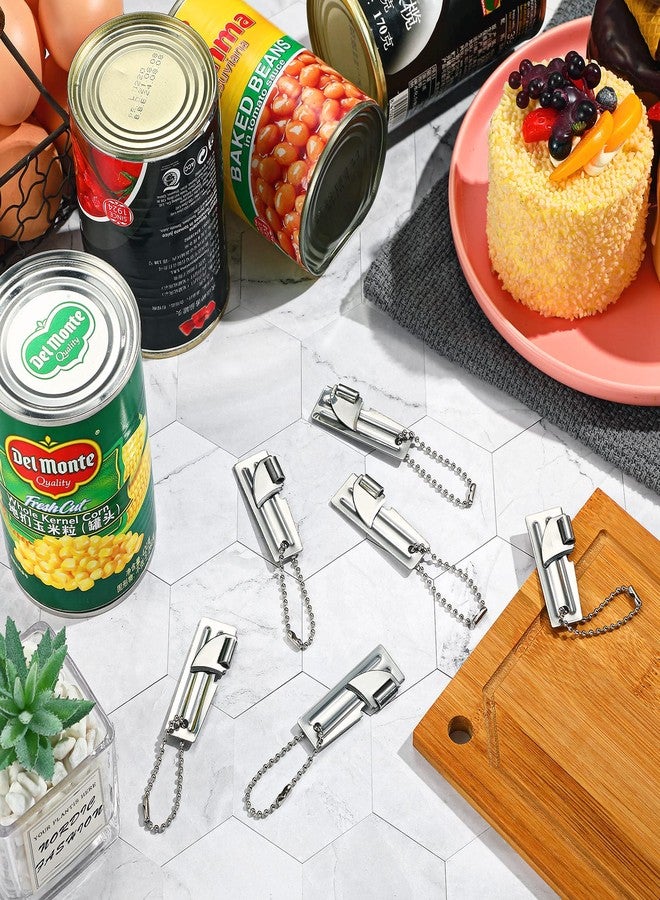 تاربوب فتاحات علب Tarpop بالجملة، 100 قطعة، طراز P51، مصنوعة من الفولاذ المقاوم للصدأ، مناسبة للاستخدام العسكري، والبقاء على قيد الحياة، والتخييم، والطوارئ، والجيش، وسلسلة مفاتيح يدوية محمولة، مثالية للسفر، هدية عيد الميلاد (فضي) - Image 4
