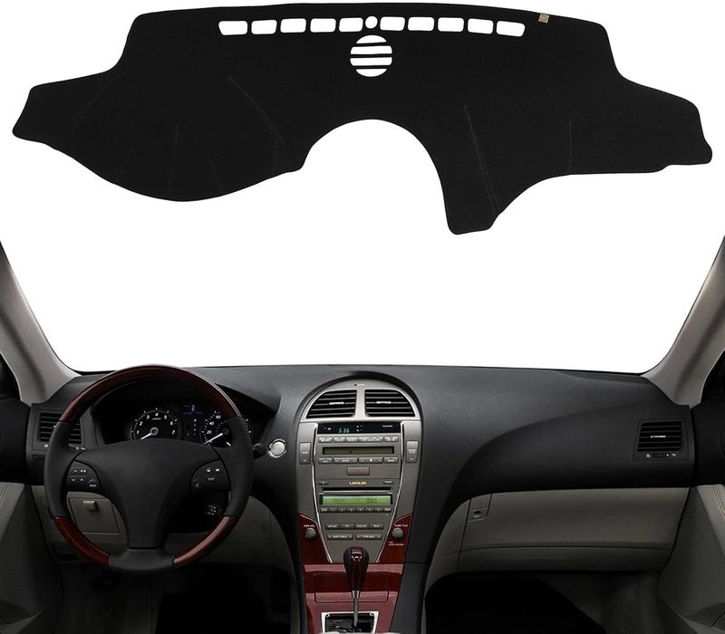 KEYOOG Dashboard Cover Dash Mat Fit for 2012-2007 Le-xus ES ES240 ES350 (for Left Hand Drive),Car Dash Board Mat Anti-Glare Carpet,Non-Slip Pad Sunshield Protector (Black) - Image 1