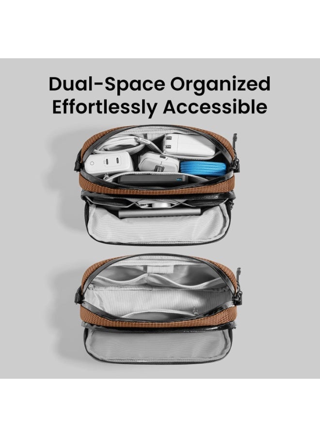 Tomtoc Light-T12 Advanced Tech Organizer – Electronic Accessory Travel Case, Water-Resistant Dual-Compartment Cable Organizer Bag for Charger, Cords, Power Bank, Hard Drive & Phone - Image 2