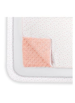 NINI Nini Baby 3-Piece Bassinet Bedding Set, Elegant Pink, Soft Cotton, Includes 2 Fitted Sheets & 1 Reversible Plush Comforter, Fits Bassinet Size Up to 50x80 cm  - Image 2