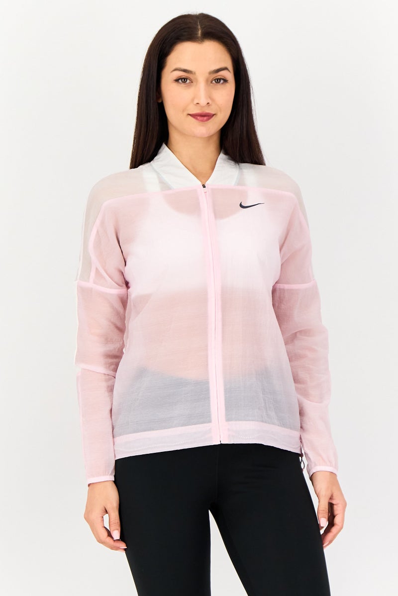 Nike جاكيت خارجي وردي بأكمام طويلة مناسب للنساء للرياضة - Image 1