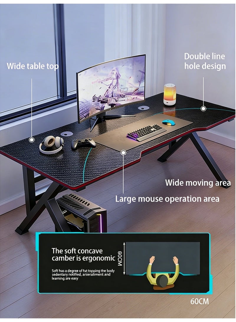 Nadrab K Shaped Gaming Desk 120x60cm Computer Table Home Office Computer Desk Table Large Desktop Easy to assemble - Image 4