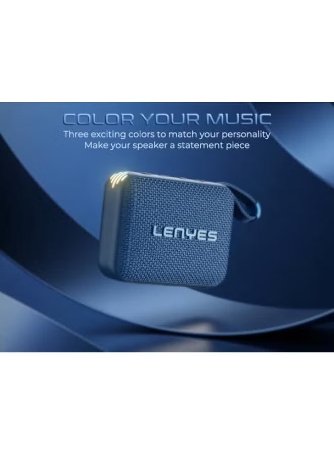 Lenyes S216 Bluetooth Portable Speaker 6W, IPX7 Waterproof Wireless Speaker with Deep Bass, Bluetooth 5.3, TWS Stereo Pairing, TF Card Support & Carry Strap, Compact Lightweight Speaker – Blue - Image 4