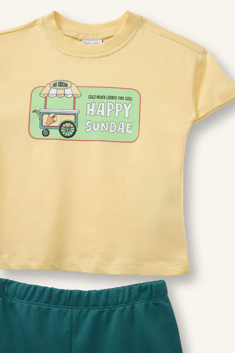 ديفاكتو Baby Girl Food Print 2 Piece Set