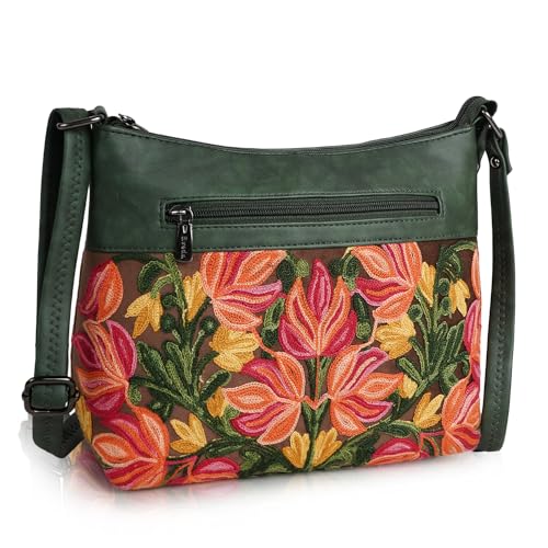 EVEDA Synthetic Leather Gorgeous Embroidered Stylish Design Shoulder Crossbody Side Sling Bag For Women - Image 2