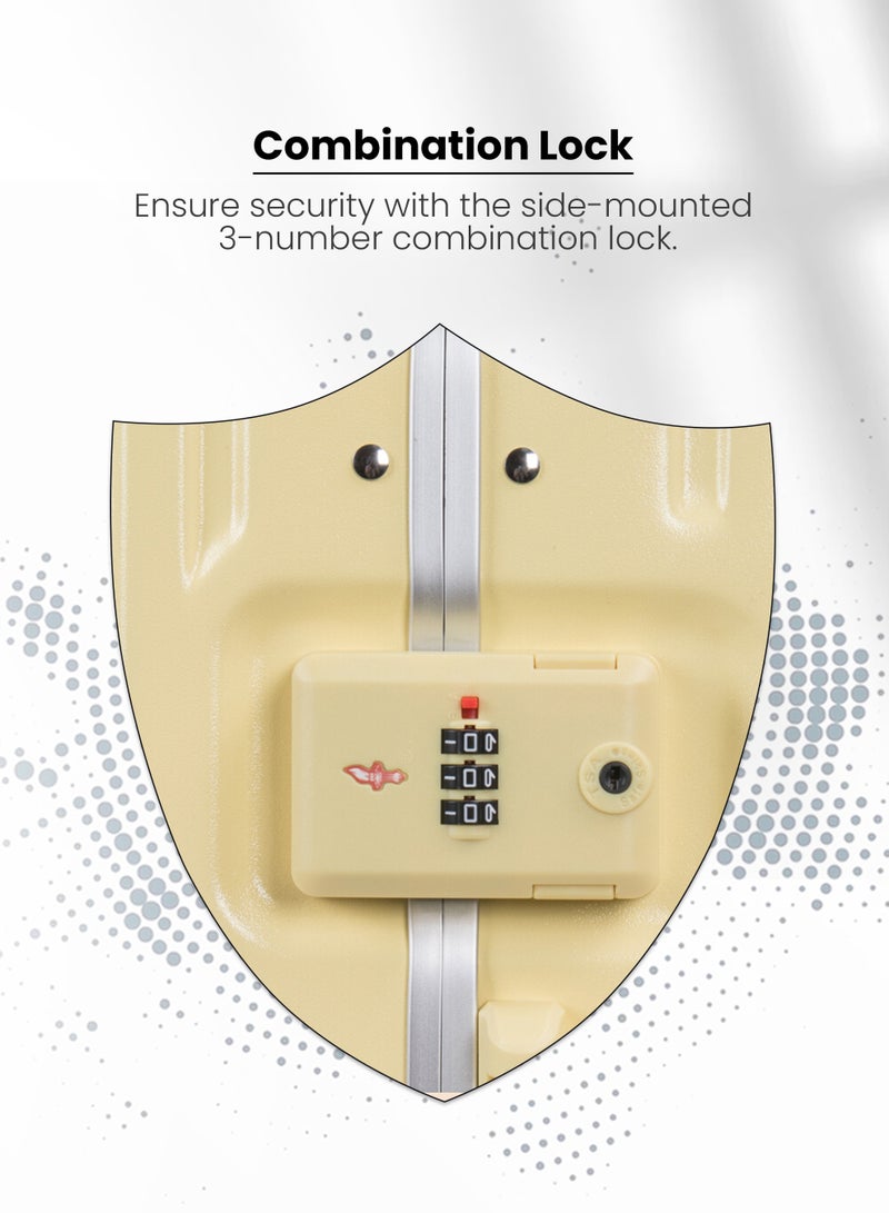 ستارجولد حقيبة الأمتعة TPC حقيبة جانبية صلبة بعجلات دوارة 360 درجة وحقيبة سفر بنظام قابل للقفل - Image 3