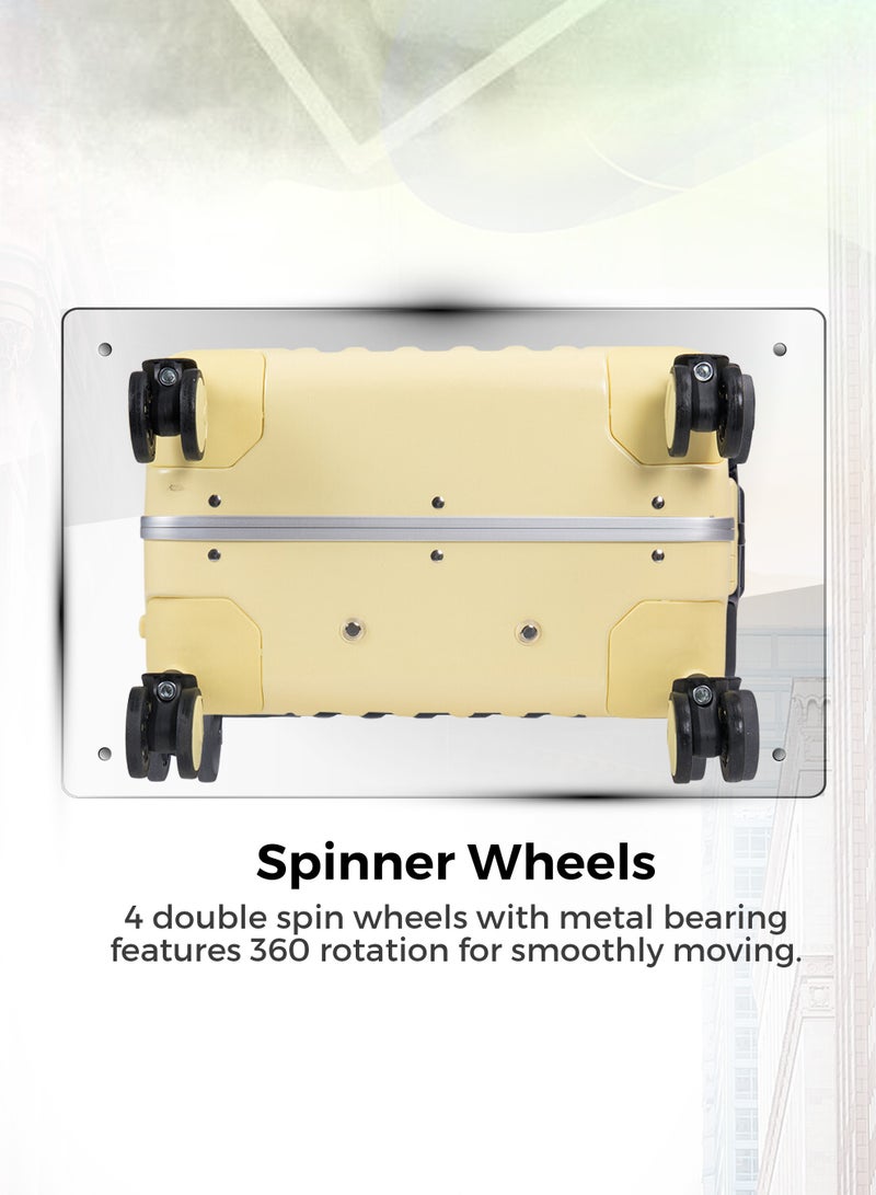 ستارجولد حقيبة الأمتعة TPC حقيبة جانبية صلبة بعجلات دوارة 360 درجة وحقيبة سفر بنظام قابل للقفل - Image 4