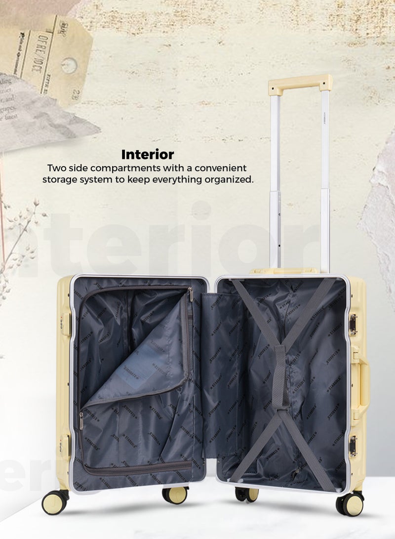 ستارجولد حقيبة الأمتعة TPC حقيبة جانبية صلبة بعجلات دوارة 360 درجة وحقيبة سفر بنظام قابل للقفل - Image 5