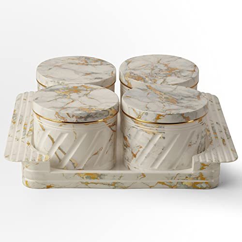 Selvel Unbreakable & Air Tight Dry Fruit Container Tray Set with Lid & Serving Tray, Airtight Container Set Capacity 430 ML (4 Pieces, Polypropylene) (White) - Image 3