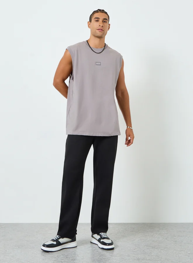 Styli Men Black Solid Joggers with Drawstring