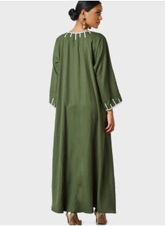 Coco Desert Embroidered Pocket Abaya  - Image 2