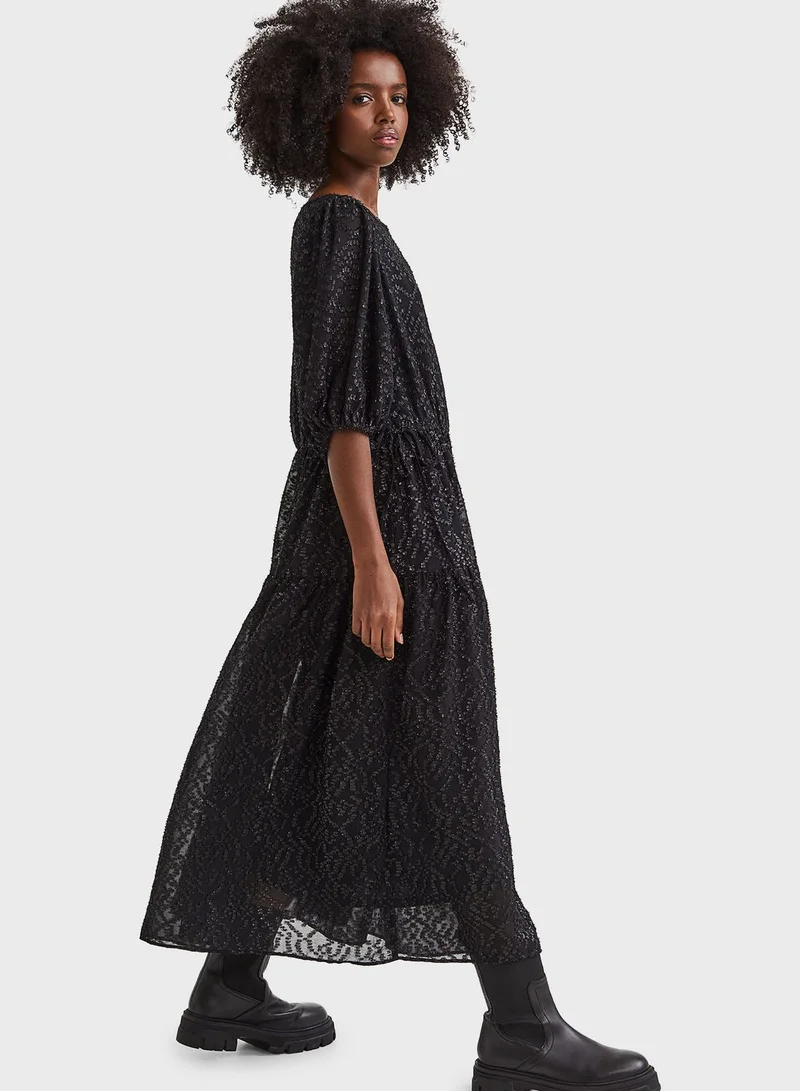 H&M Textured Midi Dress