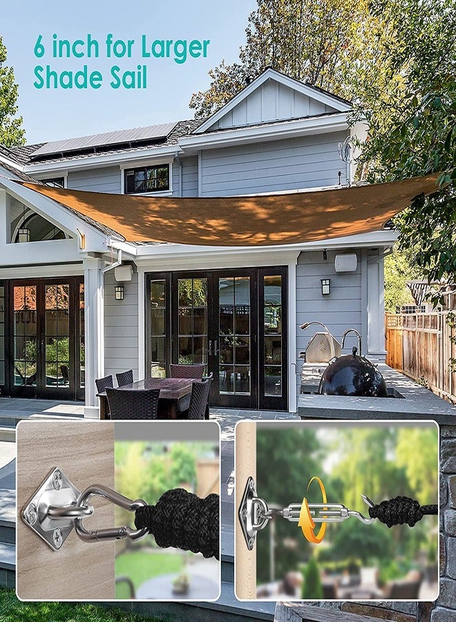SOLARAE Shade Sail Hardware Kit 24pcs, 304 Stainless Steel Sunshades Canopy Installation Kit for Install Rectangle & Triangle Shade Sails Deck Garden Lawn Patio Outdoor Metal Sail Shade Hardware (6' ) - Image 3